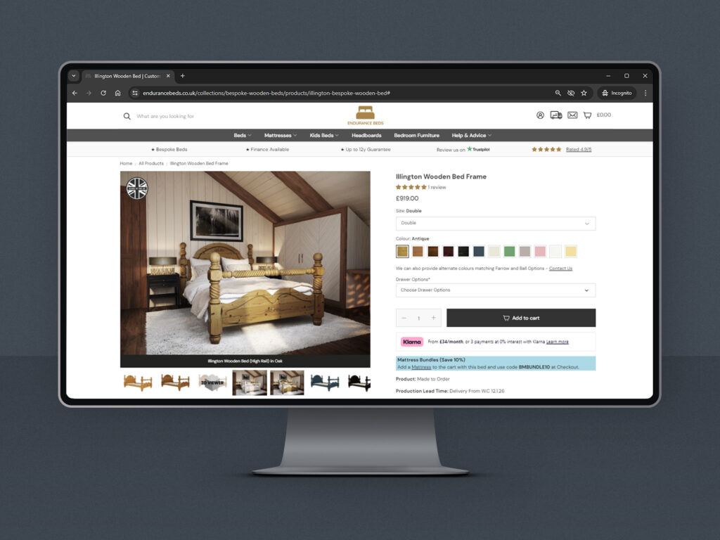 Endurance Beds website